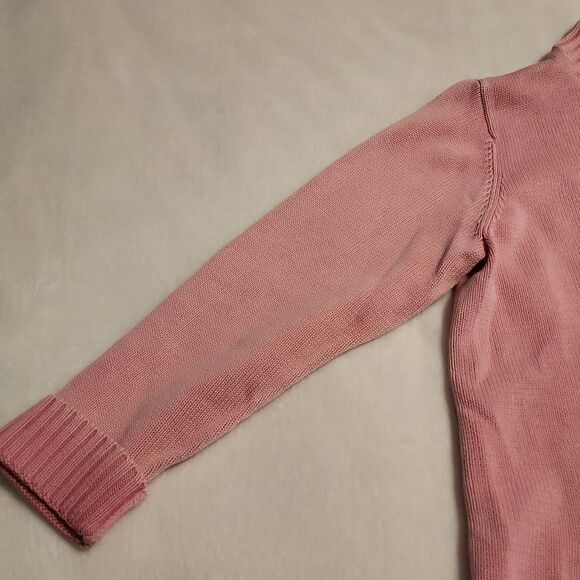 Quacker Factory Pink Zip Front Cardigan Rhinestone Embellished Denim Pockets Siz - Picture 4 of 9